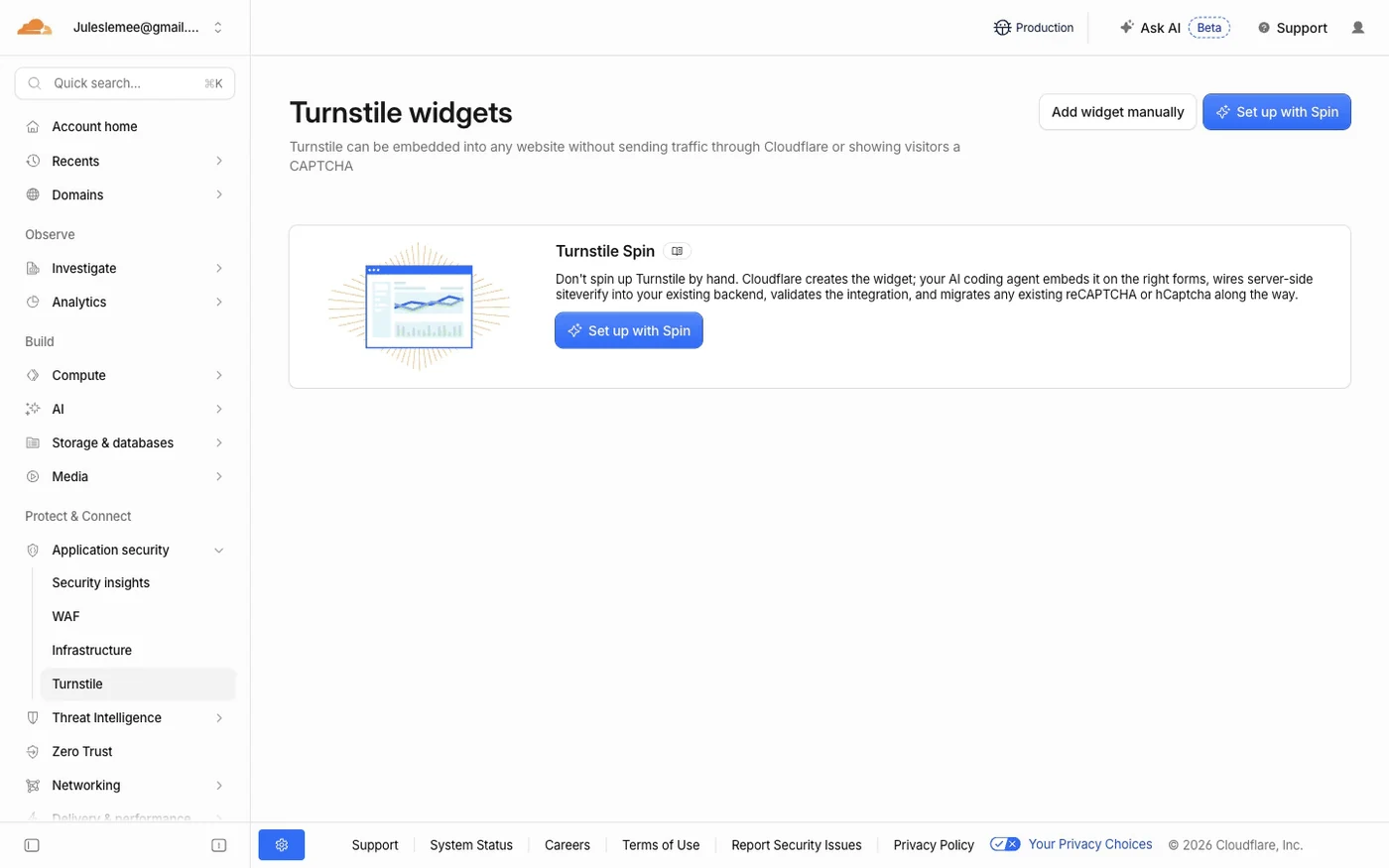 Use Spin to migrate to Turnstile.