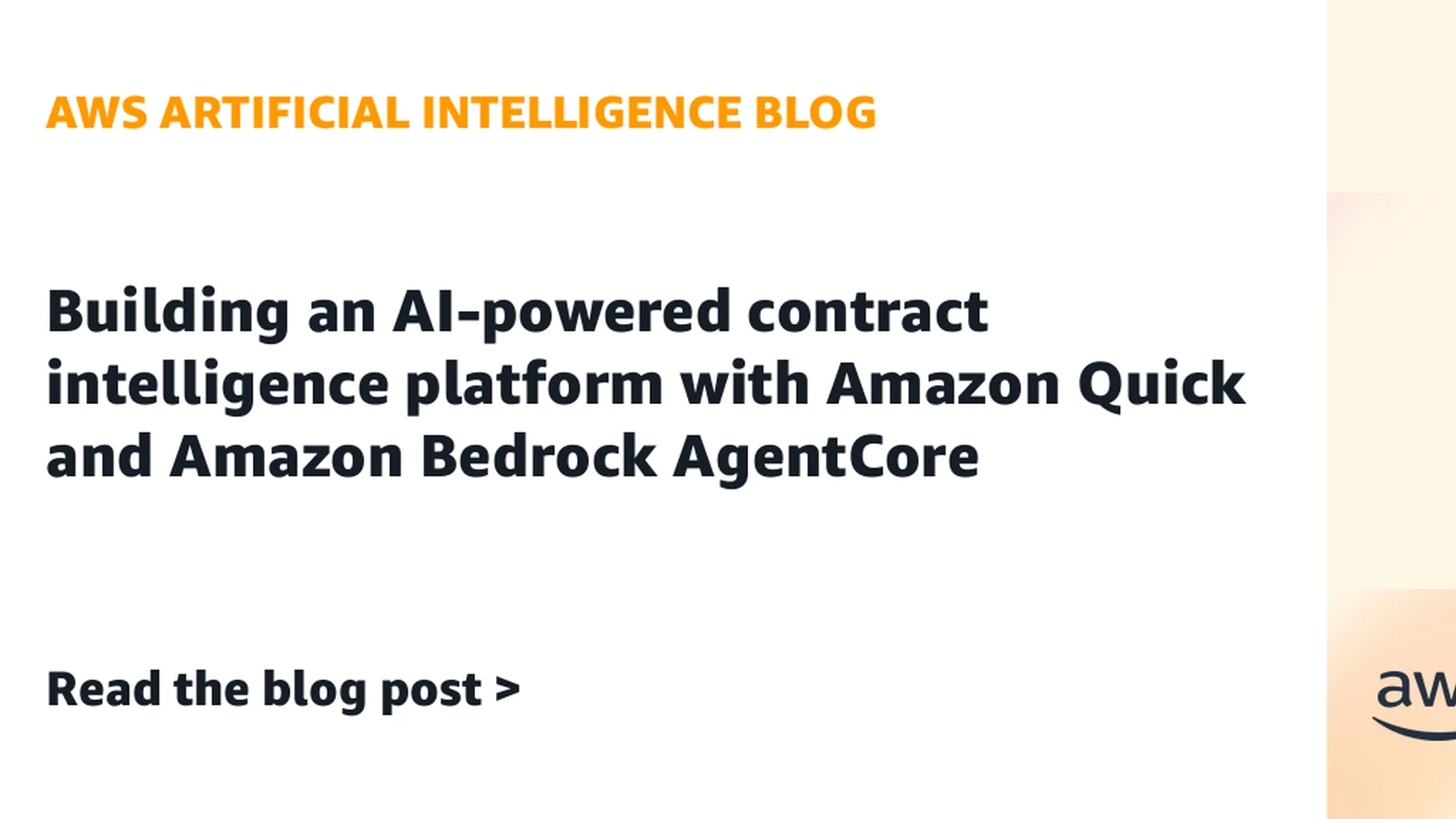 AWS Details AI-Powered Contract Intelligence Platform Architecture