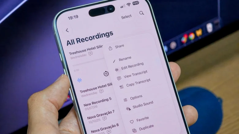 Options for editing a voice memo in Apple's native iPhone app.