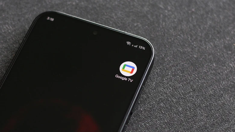 Google TV app icon on a phone.