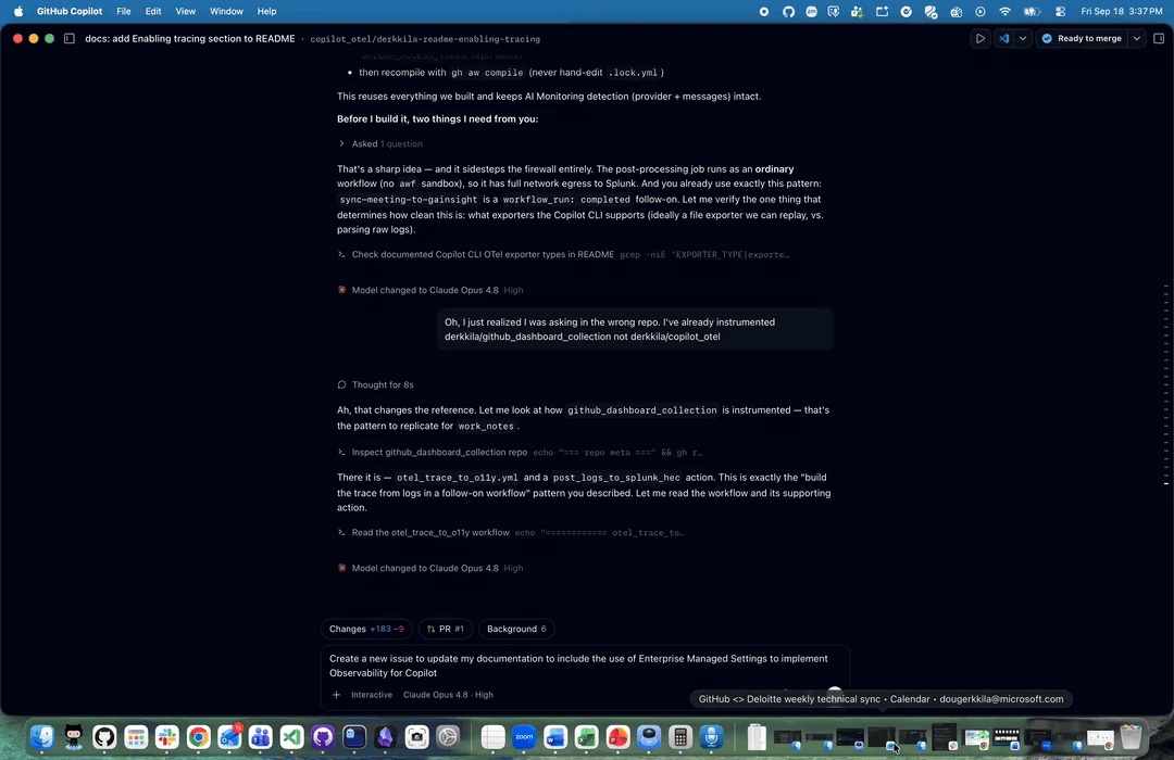 GitHub Copilot يدعم OpenTelemetry لمراقبة أداء الوكلاء