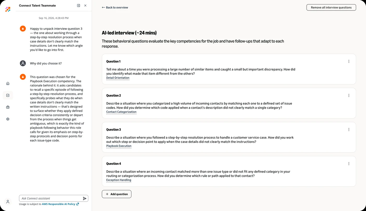 AWS Launches Amazon Connect Talent to Accelerate Hiring