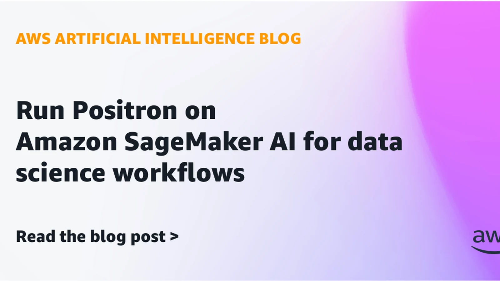 دمج بيئة Positron في Amazon SageMaker AI لتطوير مشاريع علوم البيانات