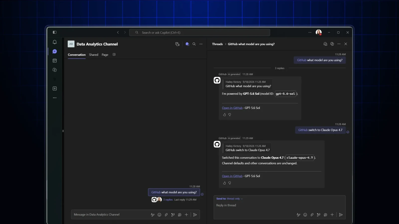 تحديثات GitHub Copilot في Slack وMicrosoft Teams