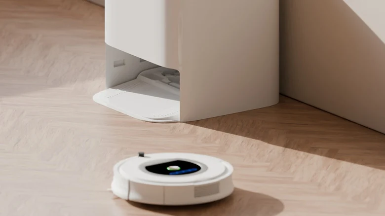 A robot vacuum cleaner heading towards its docking station.