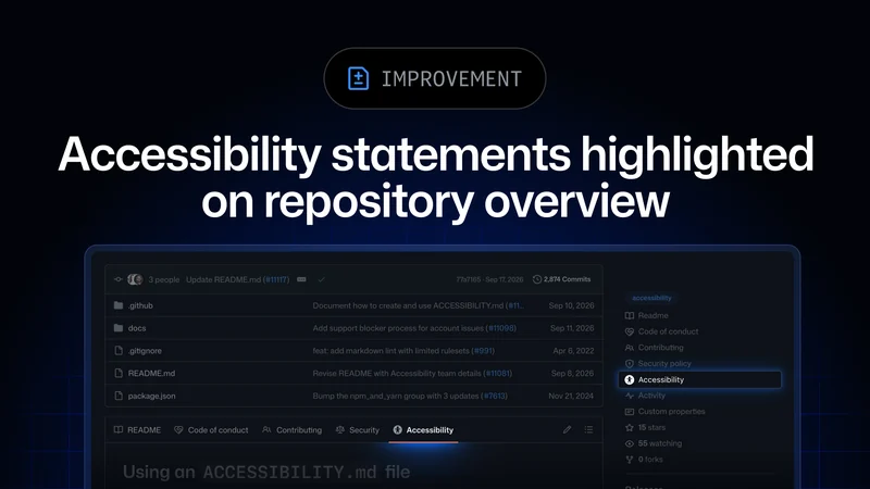 GitHub Highlights Accessibility Statements on Repository Overview