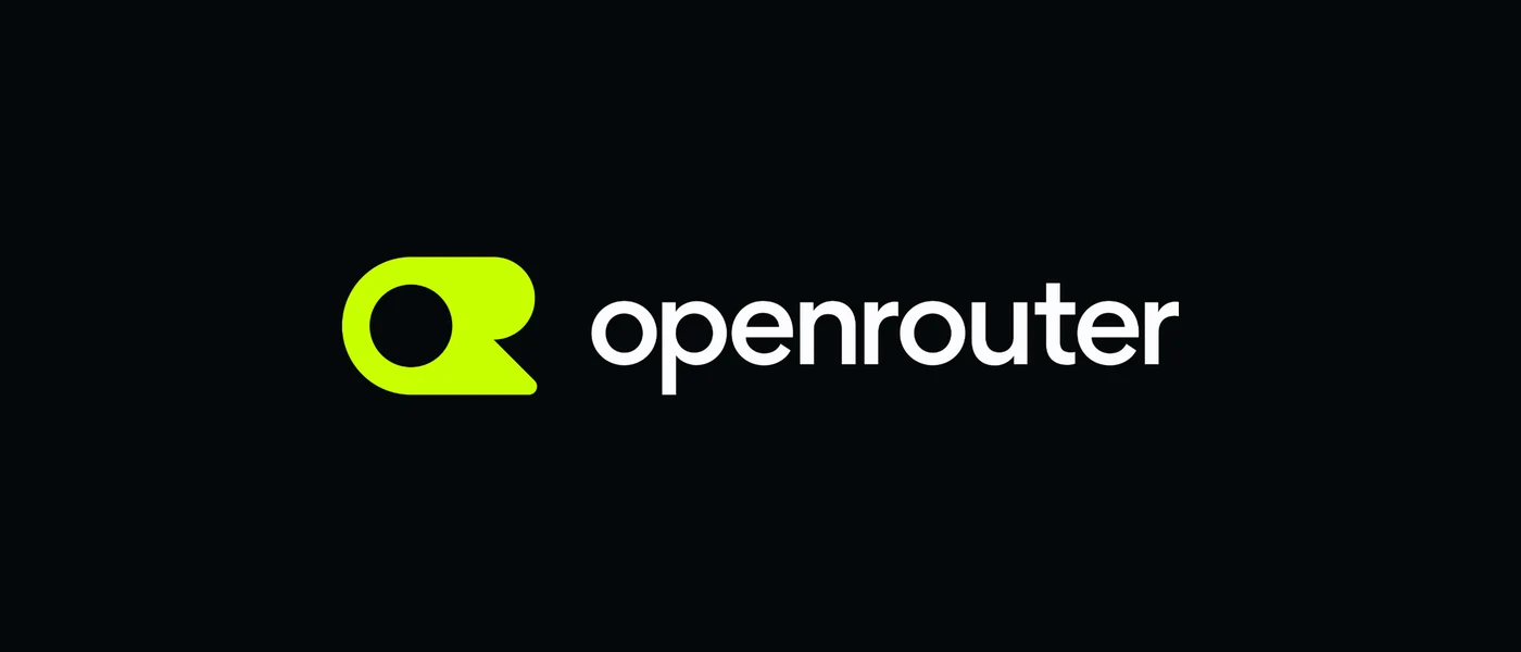 The OpenRouter logo in lime green and white on a black background
