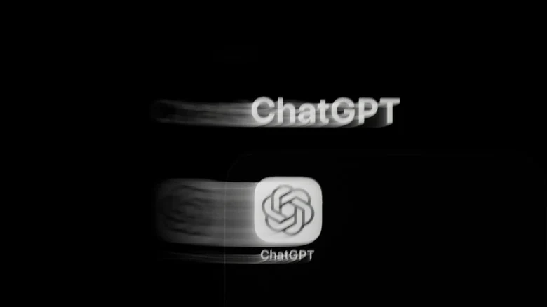 OpenAI's ChatGPT logo with a motion blur effect.