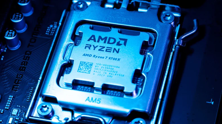 An AMD Ryzen 7 9700 X processor.