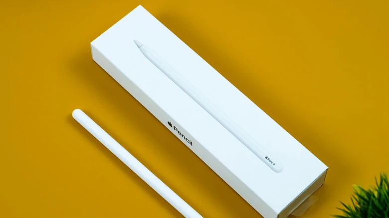 Apple Pencil pictured with box.