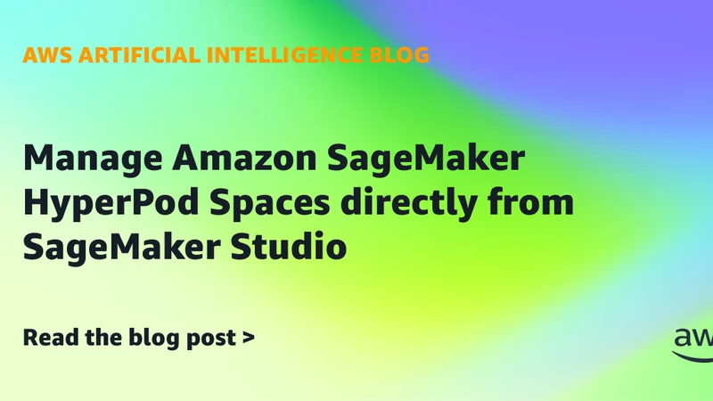 إدارة مساحات SageMaker HyperPod مباشرة من SageMaker Studio