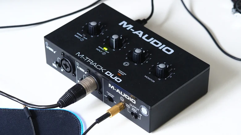 M-Audio's M-Track Duo USB audio interface for PCs.